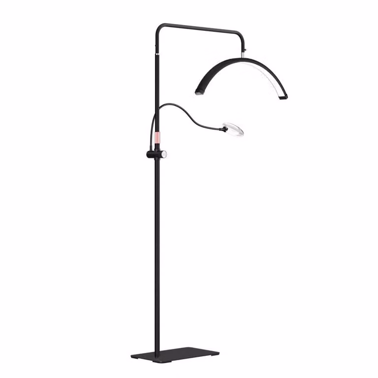 Lampada cosmetica a LED a mezzaluna ZELURXX con lente d'ingrandimento, 3 temperature di colore, luce beauty da 36 W per studi e trattamenti