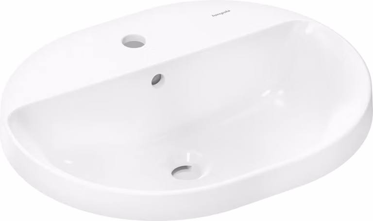 hansgrohe Xuniva U lavabo encastré, avec trop-plein, 1 trou pour robinet, 550x450mm, blanc, 60161450, 60161450
