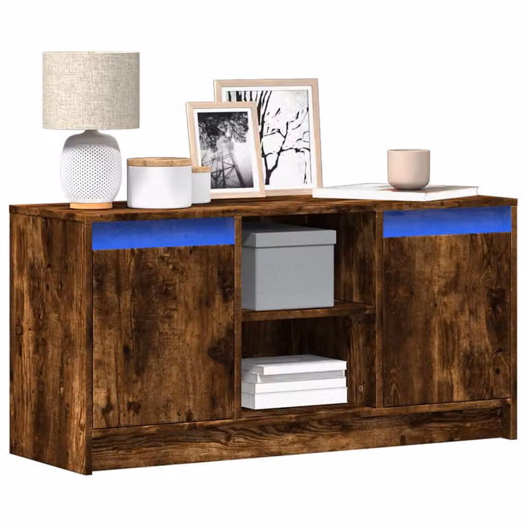 vidaXL Mobile Porta TV con LED in Rovere Fumo, L 100 x P 34 x H 50 cm