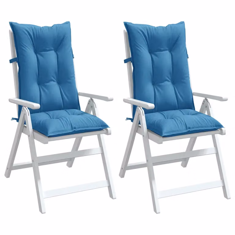 Set di 2 cuscini per schienale di sedia vidaXL in tessuto blu mélange, L 120 cm x P 50 cm x H 7 cm