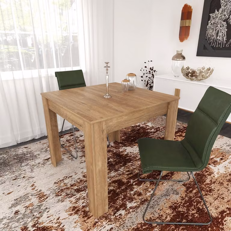 Skye Decor, Single 90 - Caucasian, Oak, Tavolo da pranzo, Rovere, 100% PANNELLI DI PARTICELLE RIVESTITI IN MELAMMINA, 90 x 90 x 78 cm
