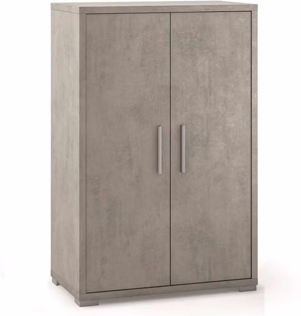 Mobile Armadio Sarmog con 2 Ante in Finitura Cemento Grigio H110 x L71 x P41 cm