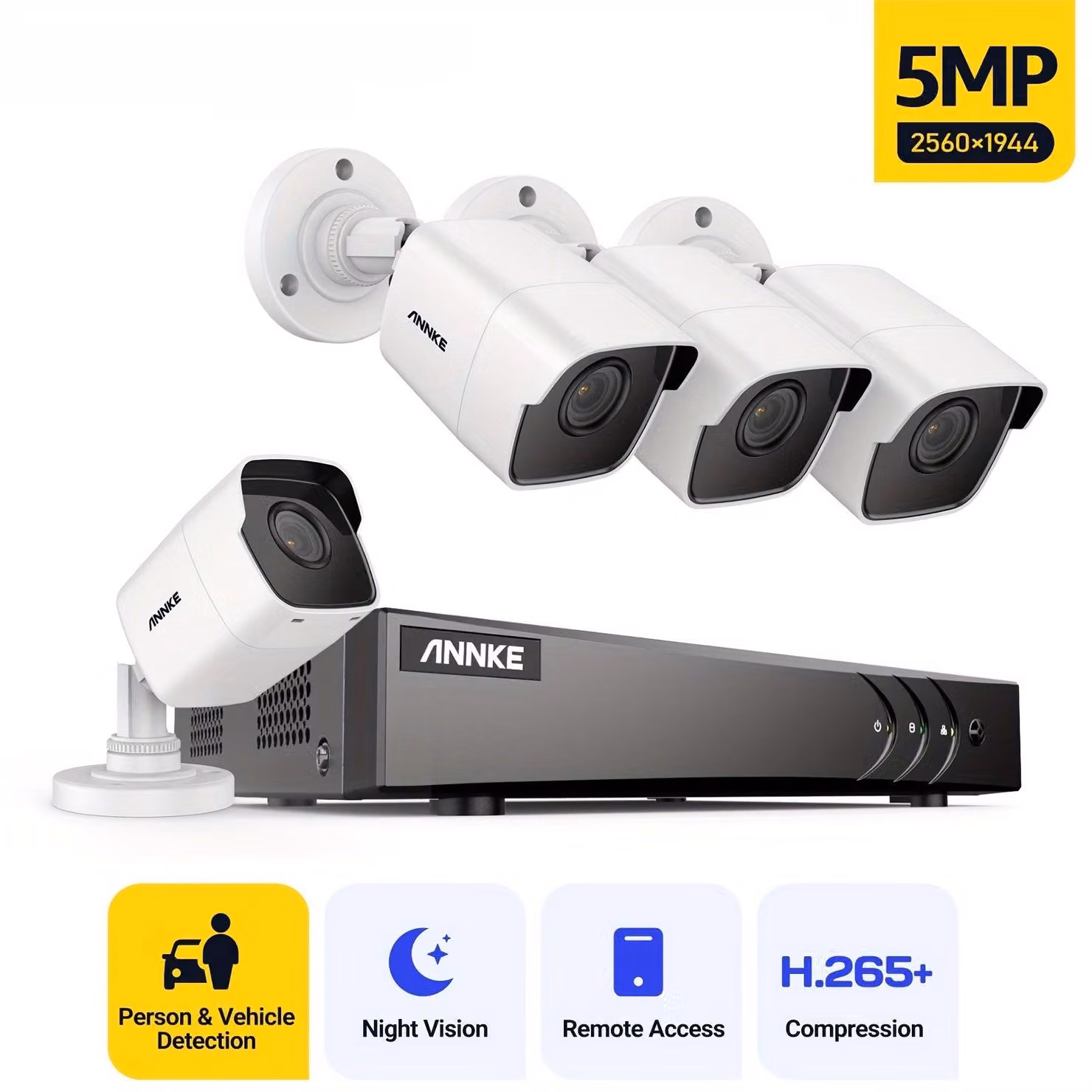 Sistema di telecamere di sicurezza - Telecamera CCTV - Telecamera di sorveglianza - Telecamera di sicurezza - Telecamera a cupola - 5MP Super HD