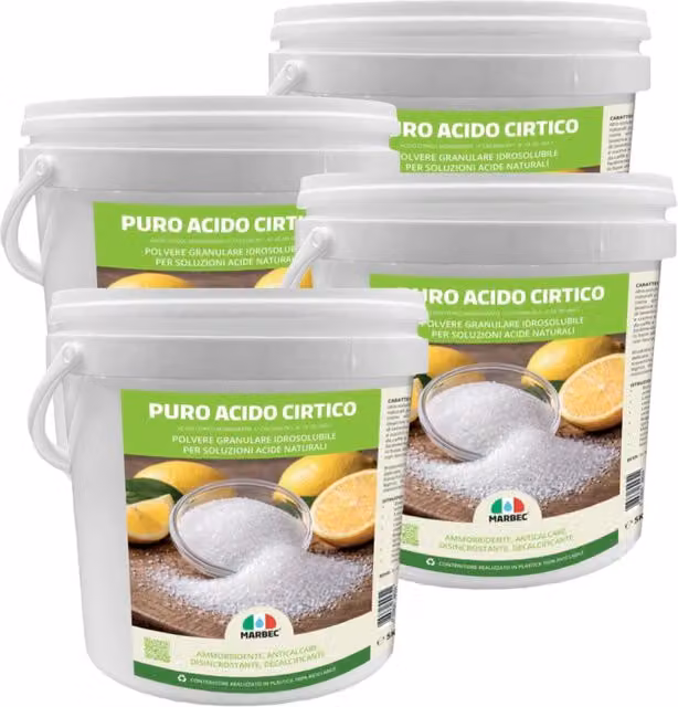 Detergente disincrostante anticalcare e ammorbidente naturale Marbec PURO ACIDO CITRICO 5 kg x 4 pezzi