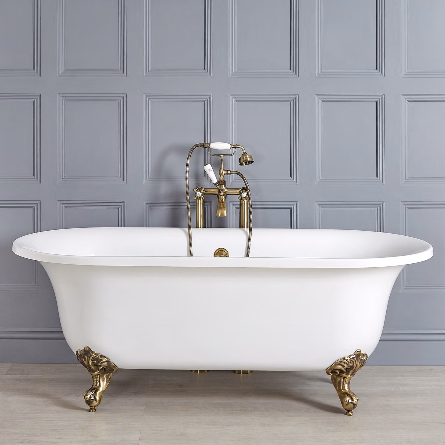 Vasca Centro Stanza Piedini Oro Spazzolato 1730x780mm - Richmond