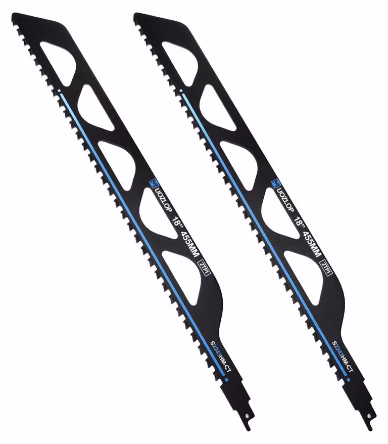 Set di 2 seghe reciproche per pietra e cemento, lunghezza lama 455 mm