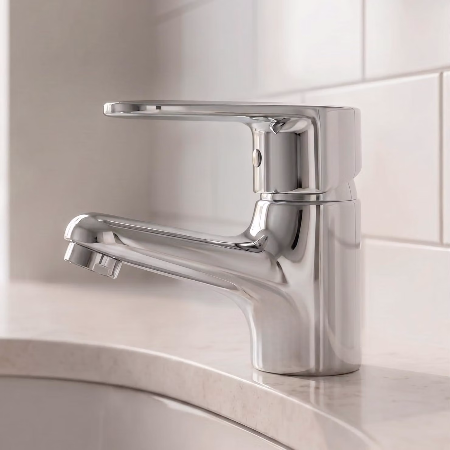 Miscelatore monocomando per lavabo, cromato, in ottone, rubinetteria da bagno