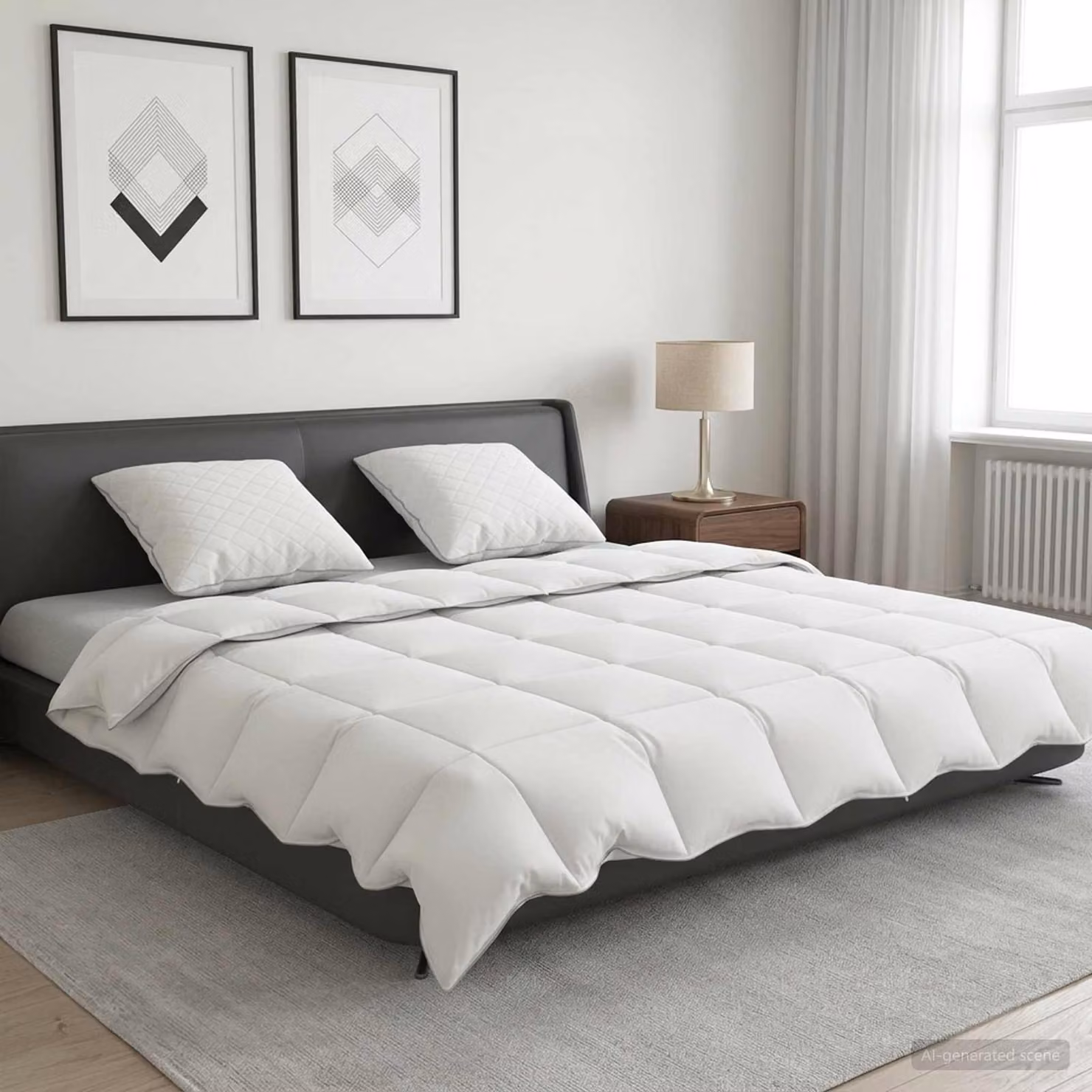 Set di 3 piumoni vidaXL FULDA in piume d'oca e cotone, estivo, bianco, L 220 x L 260 cm