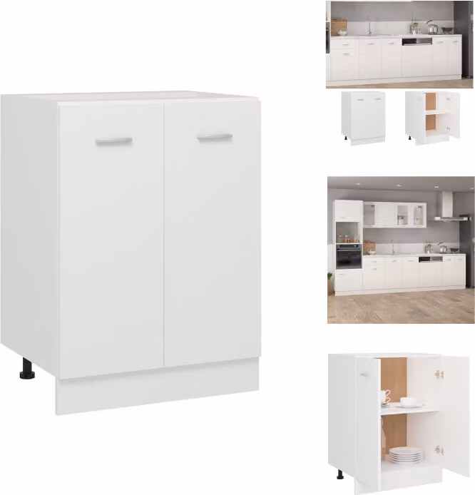 vidaXL Armadio base bianco 60x46x81,5 cm in legno - Armadi da cucina