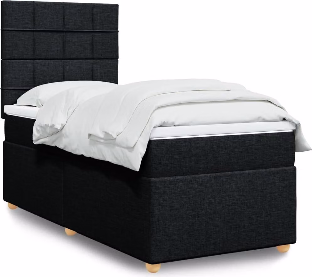 Maison Exclusive - Giroletto a Molle con Materasso Nero 90x190 cm in Tessuto