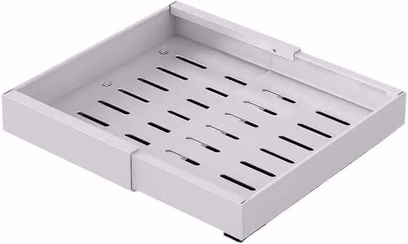Contenitore per armadietti da cucina - Scaffale estraibile per spezie - Acciaio inossidabile - Regolabile da 32 a 52 cm - Altezza regolabile - Montaggio senza foratura - Bianco