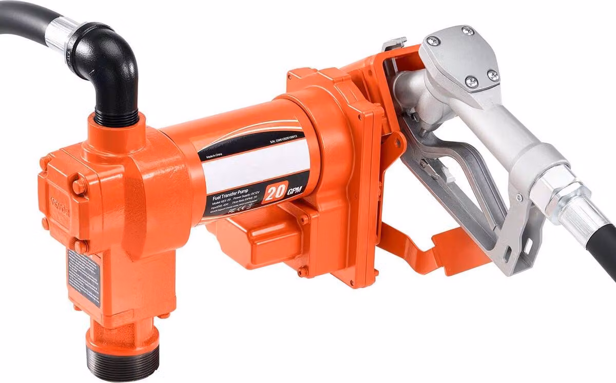 Pompa di trasferimento carburante 12 V CC 20 GPM con tubo flessibile e ugello per benzina diesel