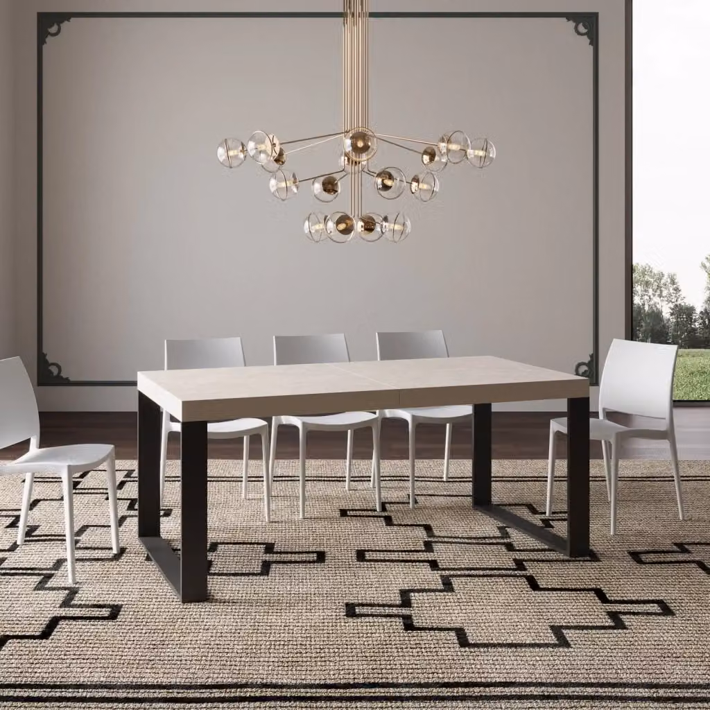 Tavolo Allungabile Tecno Premium Cashmere con Telaio Antracite L: 200-460 cm, P: 90 cm, H: 77 cm – 2