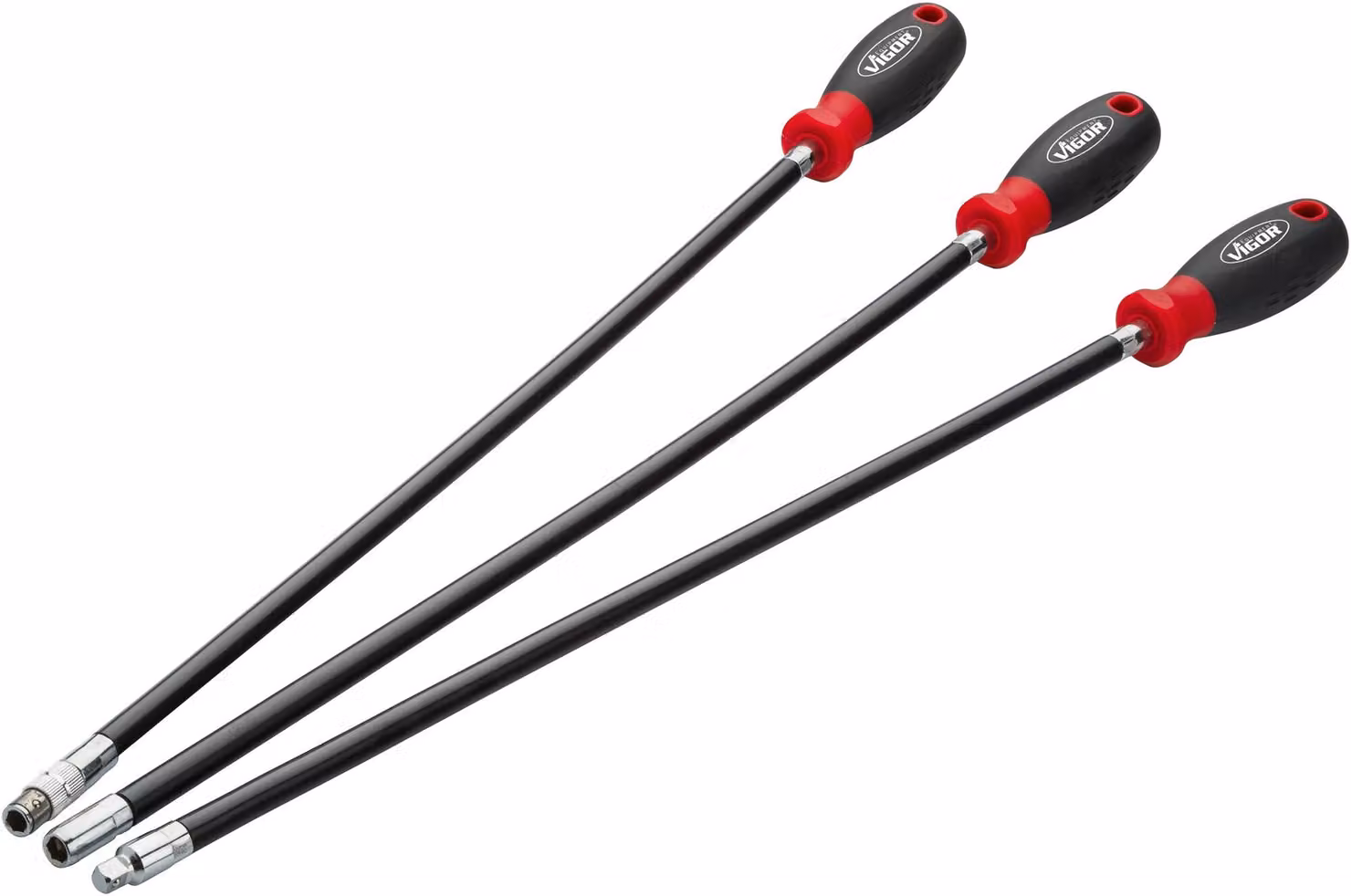 Set di cacciaviti VIGOR, extra lunghi, flessibili V5485N ∙ Lunghezza totale: 500 mm ∙ Numero di utensili: 18