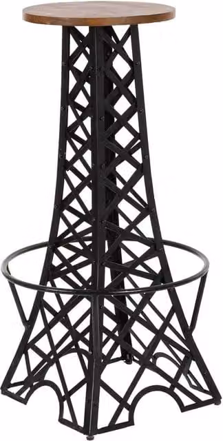 Sgabello moderno Wanderlust Deco nero con seduta cilindrica in metallo L/P/H: 42 x 42 x 80 cm