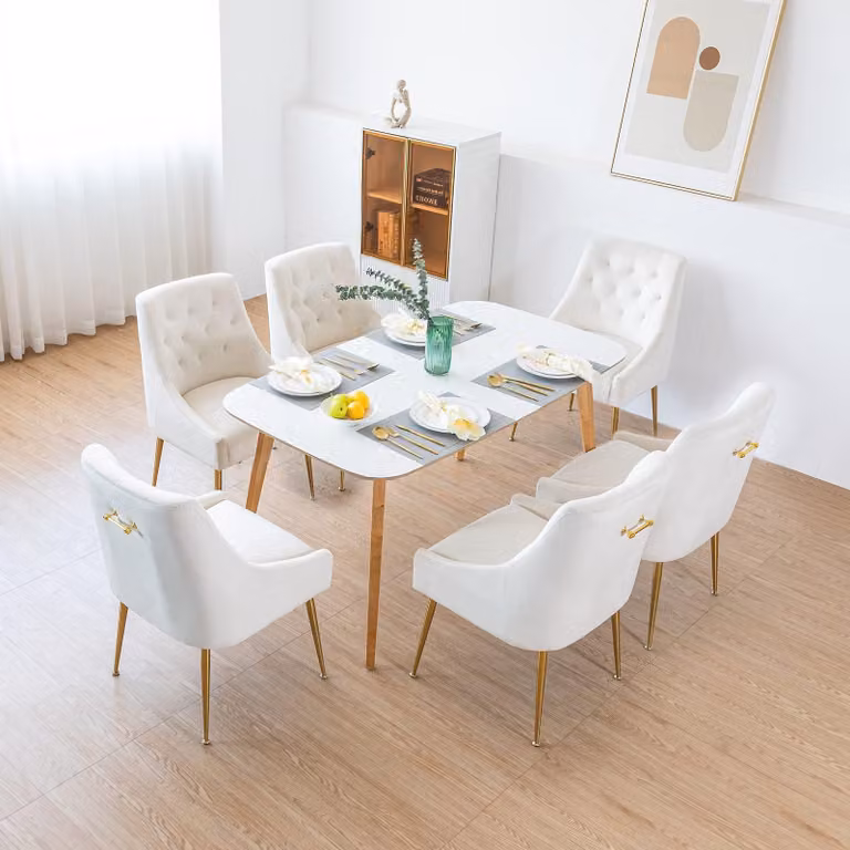 Set di sedie da pranzo - Sedie - Sedie per sala da pranzo - Sedie a conca - Sedie in velluto - Rivestimento grigio