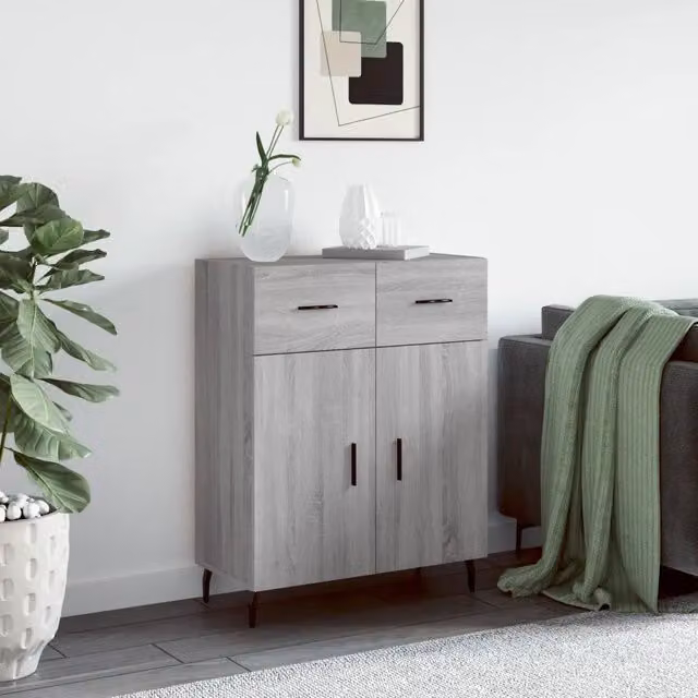 Credenza-Buffet-Armadio da cucina Grigio Sonoma 69,5x34x90 cm in Legno Multistrato 877987