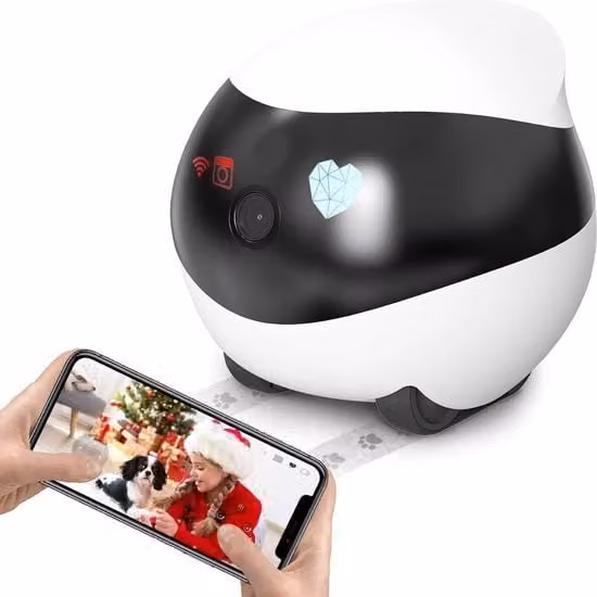 Custodia per animali domestici Enabot con connessione Wi-Fi e controllo tramite app, colore bianco