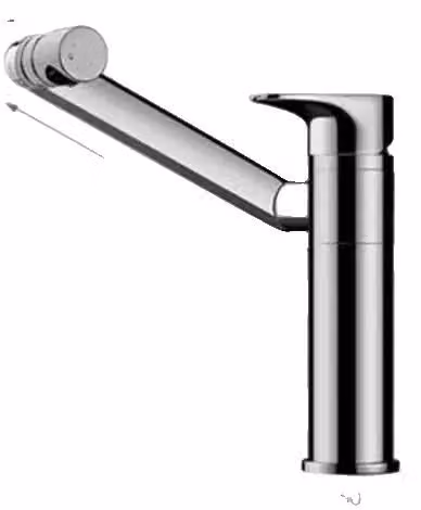 Miscelatore per lavabo alto, girevole a 360°, design moderno, colore argento