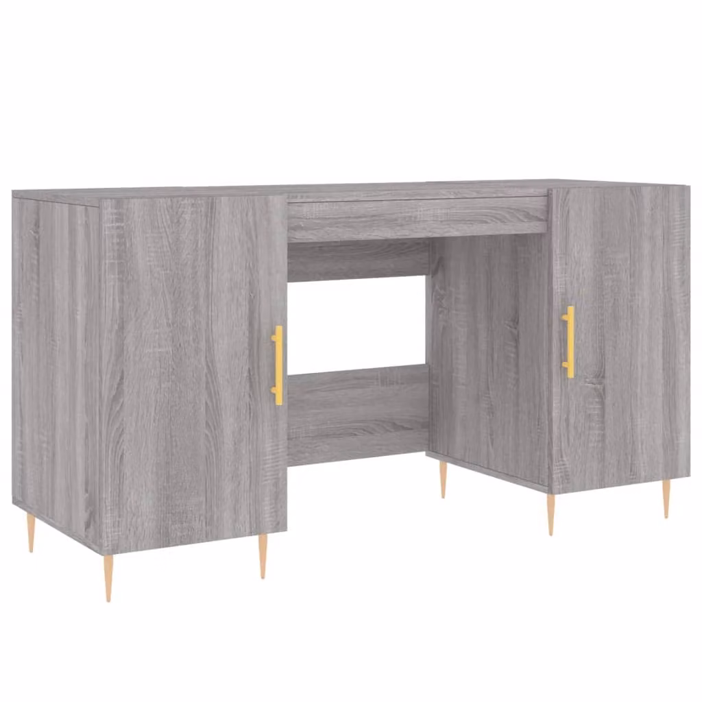 Scrivania Grigio Sonoma 140x50x75 cm in Legno Multistrato