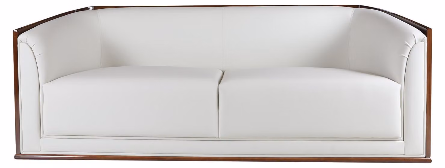 Weiße 3-Sitzer Ledercouch Designer Wohnzimmer Dreisitzer Luxus Möbel
