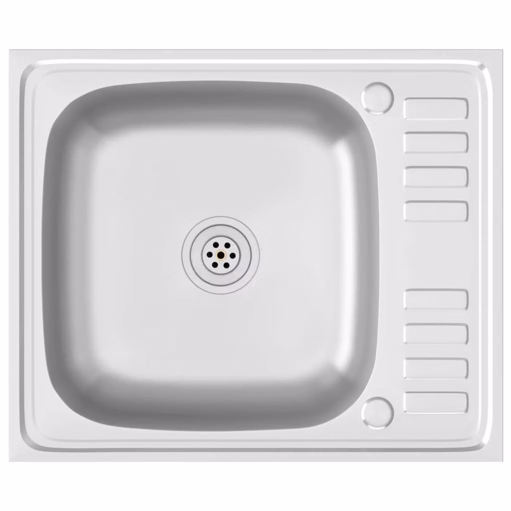 Lavello da Cucina con Scarico Argento 600x500x155 mm Acciaio