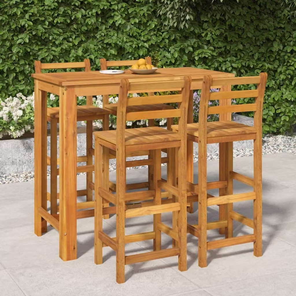 Maison Exclusive - Set da Bar da Giardino 5 pz in Legno Massello di Acacia