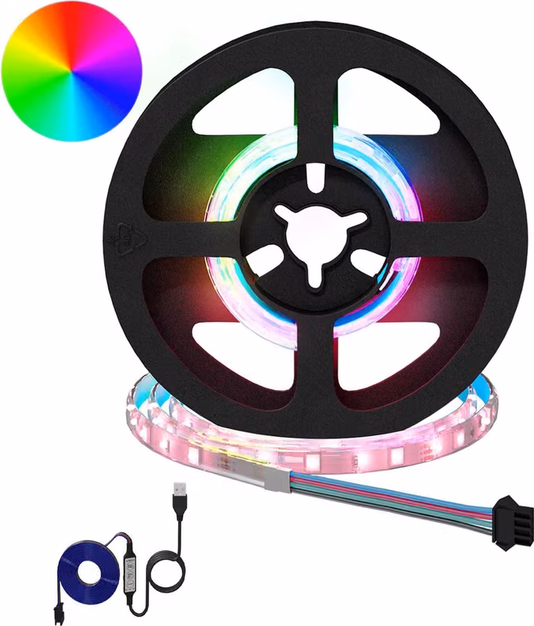 Strisce LED, 12 pezzi, nere e trasparenti