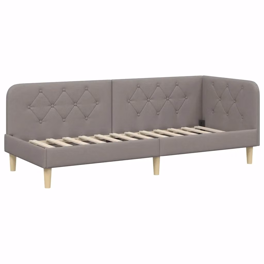 Cornice del letto ad angolo Talpa vidaXL in tessuto beige o grigio, L 80 x P 200 cm – 2