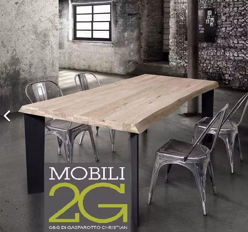Tavolo da pranzo rettangolare in legno massello con nodo aperto Mobili 2G L: 160 cm, P: 90 cm, H: 78 cm – 2