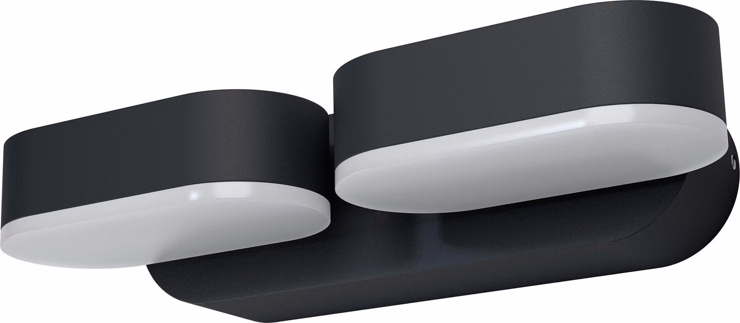 OSRAM ENDURA Style set di 2 mini spot in grigio scuro, applique da esterno a LED con testa ruotabile di 340°, protezione IP44, ideale per l'illuminazione dell'ingresso