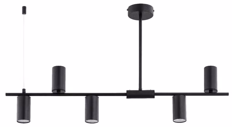 Lampada a sospensione URANOS nera 5xGU10x15W in metallo, dimensioni: 43x85x10 cm, IP20, Alfa