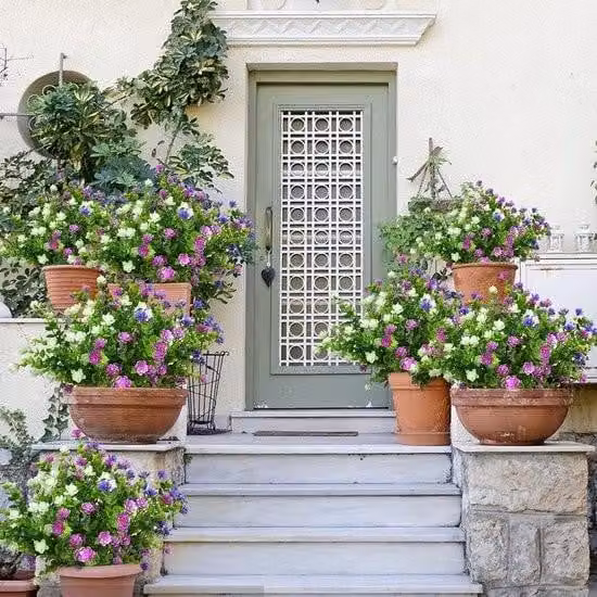 6 mazzi di fiori artificiali da balcone fiori artificiali resistenti alle intemperie piante artificiali da esterno bouquet piante da balcone resistenti ai raggi UV come vere per balcone box giardino interno esterno (tipo