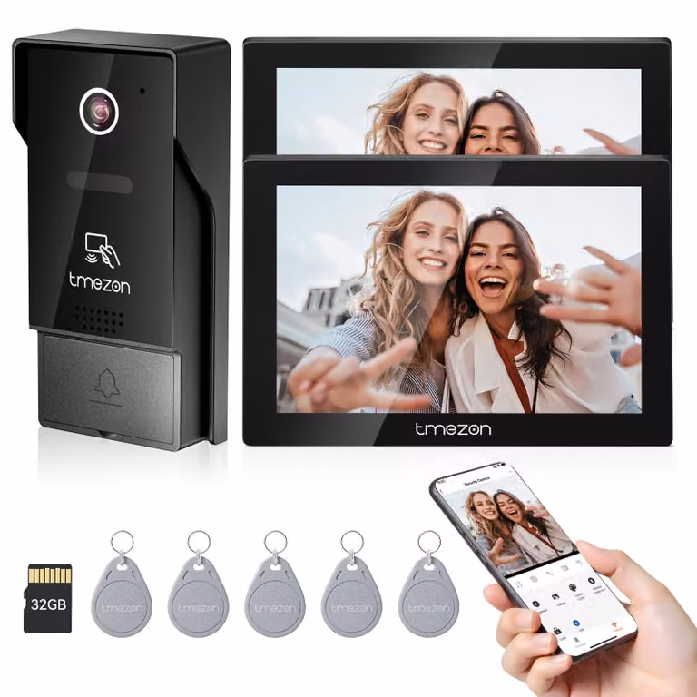 Videocitofono con schermo touchscreen da 7 pollici - Telecamera HD 1080P - Sistema cablato - Adatto per uso domestico e per uffici