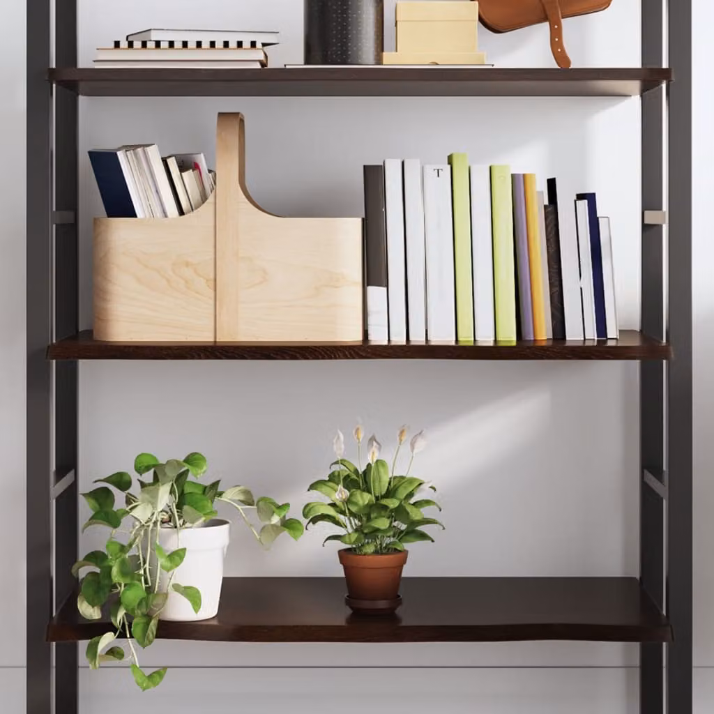 Ripiano da muro vidaXL in rovere massello marrone scuro L: 100 cm, P: 60 cm, H: 2 cm