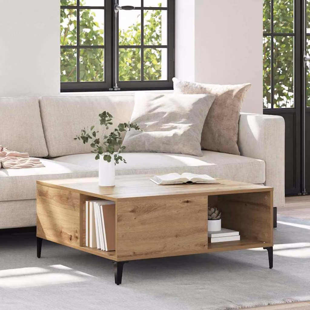 Maison Exclusive - Tavolino Artisan in rovere 80 x 80 x 36,5 cm Materiale ligneo
