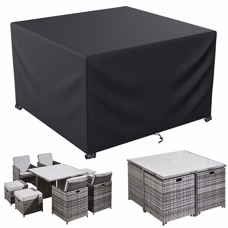 Copertura impermeabile per mobili da giardino, realizzata in tessuto Oxford 600D, dimensioni 125x125x74 cm