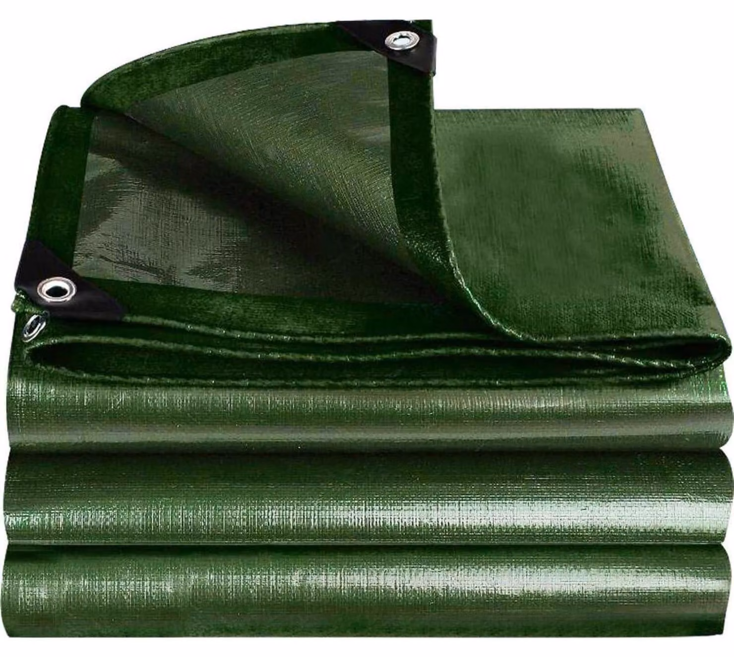 Telo di copertura impermeabile con occhielli, resistente allo strappo, protezione UV, colore verde, dimensioni 1,5 x 2 metri