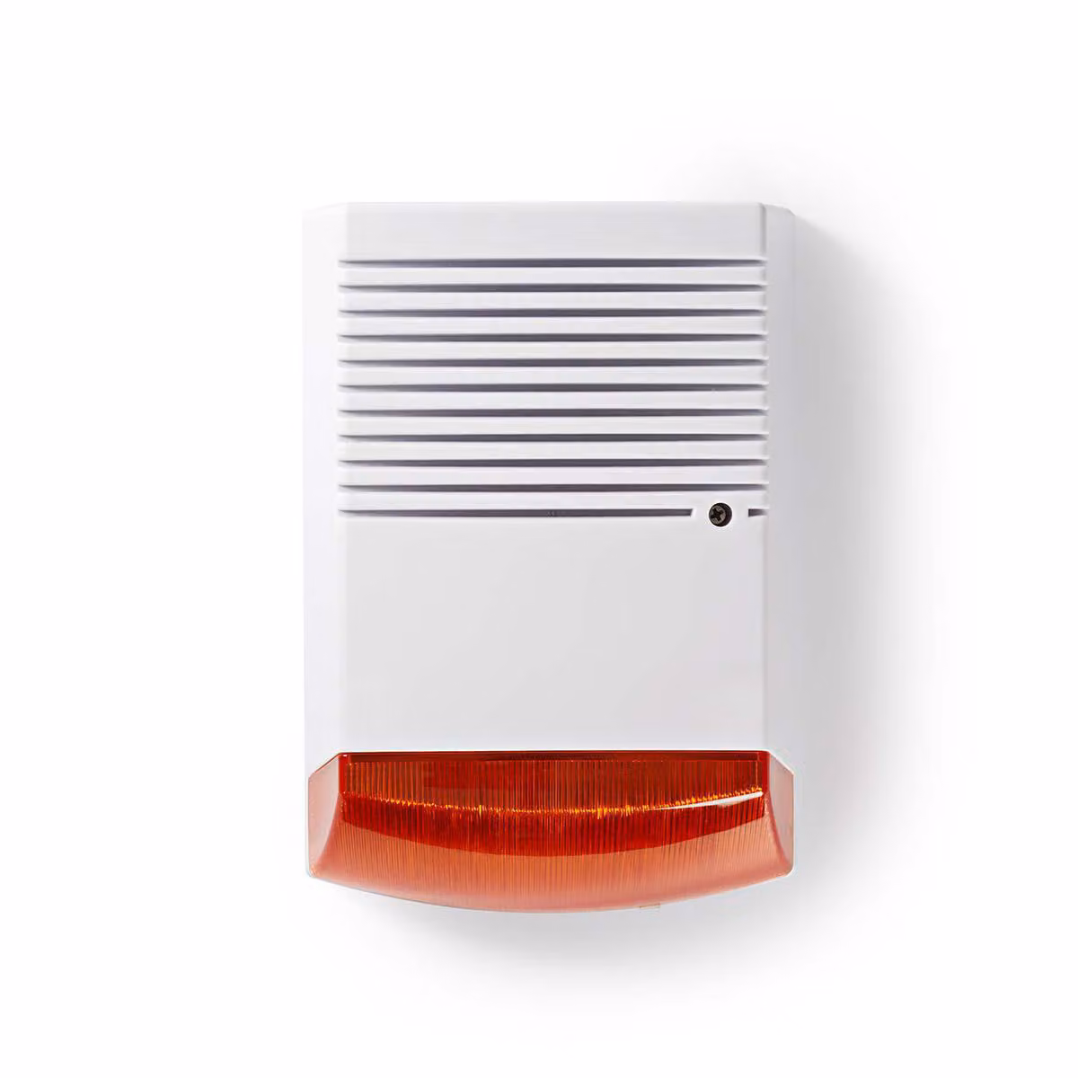 Sirena di sicurezza fittizia Nedis - IP44 - a batteria - per esterni - arancione / bianco