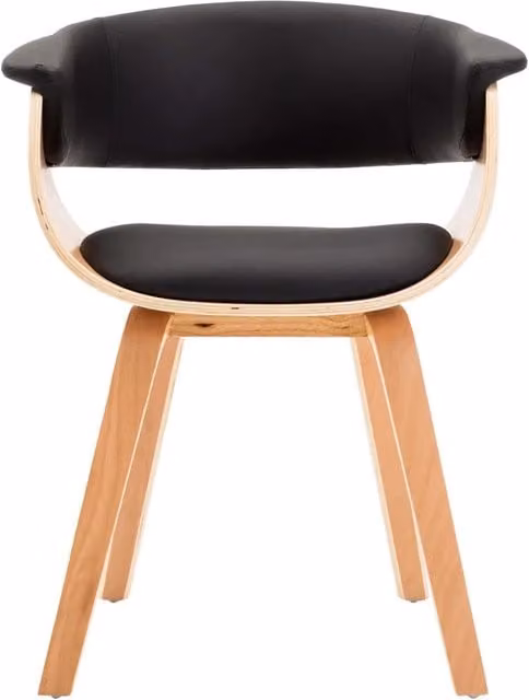 Sedia da Pranzo Nera in Legno Piegato e Similpelle 283131