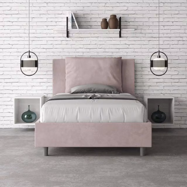 Letto imbottito Antea Ityhome in microfibra colore glicine L/P/H: 110 x 210 x 125 cm