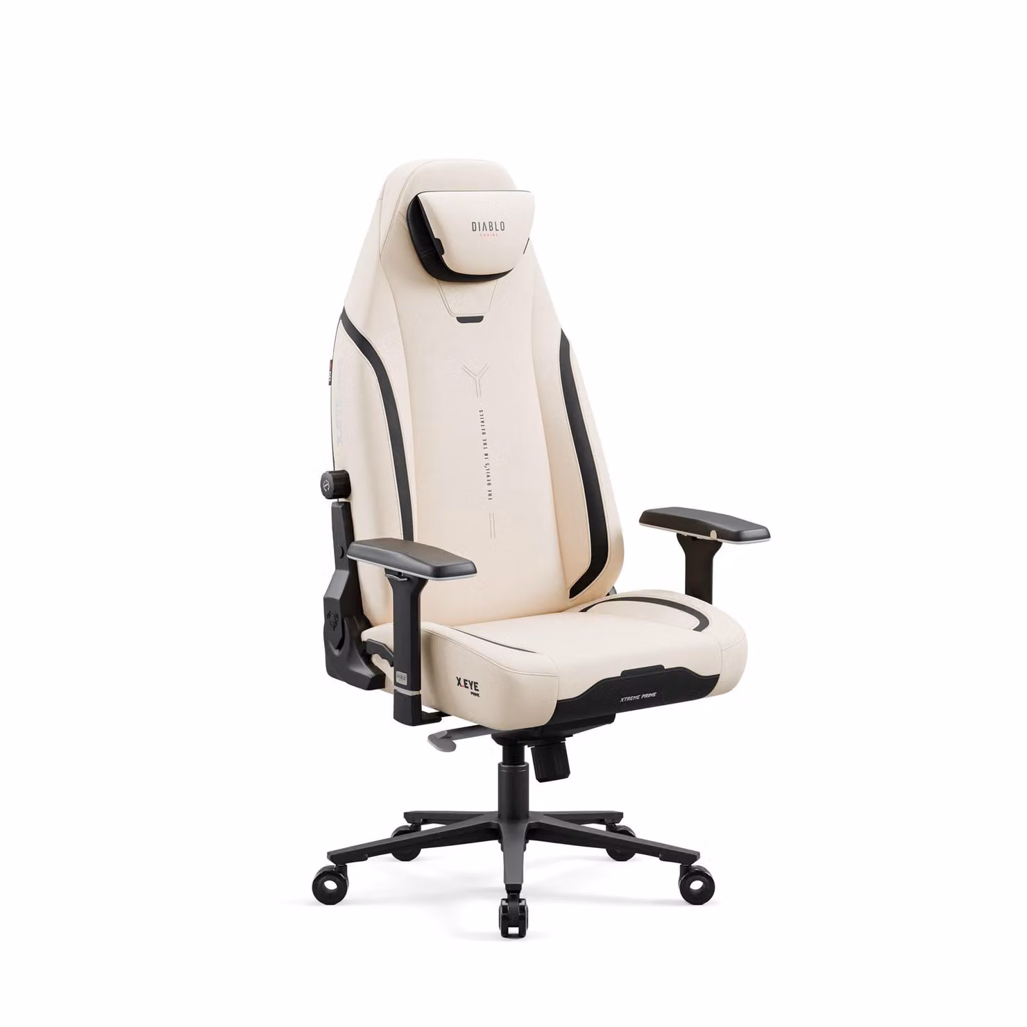 Diablo X.Eye Prime sedia da gioco con funzione di raffreddamento Sedia da ufficio Sedia da scrivania, carico massimo 140 kg, dimensioni normali, colore Beige
