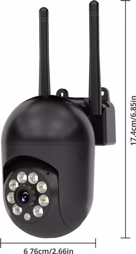 Kit di 3 telecamere di sicurezza wireless - 1080P Full HD - Visione notturna e audio bidirezionale - Colore nero