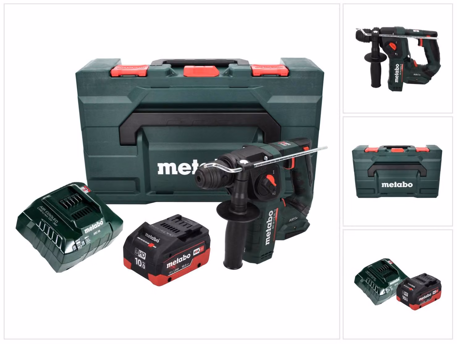 Metabo BH 18 LTX BL 16 Tassellatore a batteria 18 V 1.3 J SDS-plus Brushless + 1x Batteria 10,0 Ah + Caricabatterie + Valigetta MetaBOX