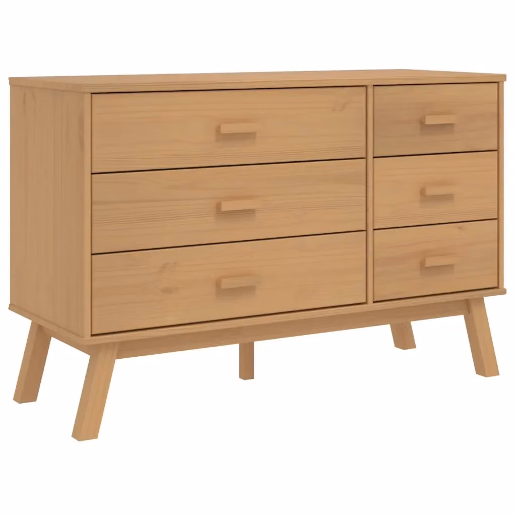 Cassettiera scandinava vidaXL in legno di pino cerato marrone – 2
