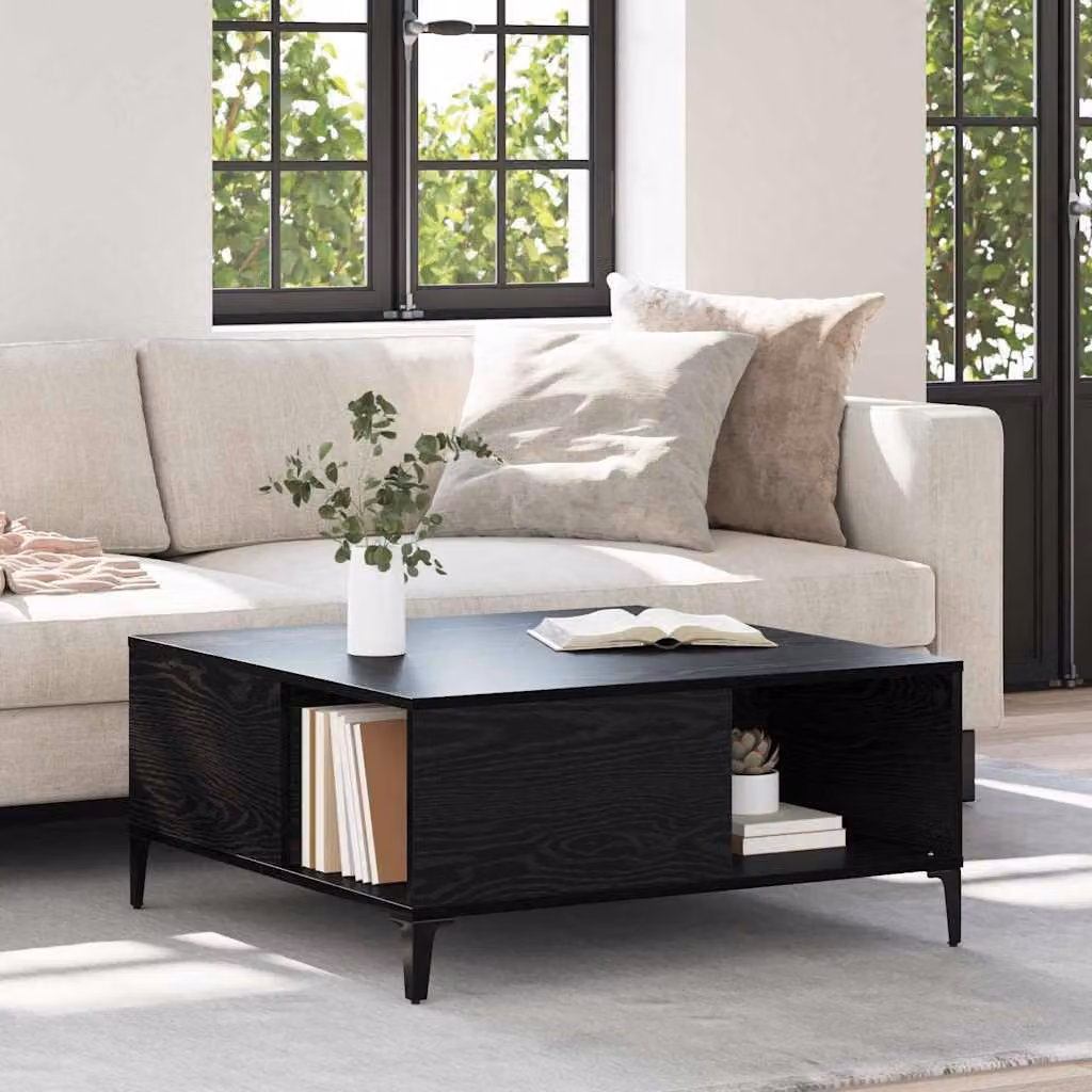 Maison Exclusive - Tavolino da salotto effetto rovere nero 80 x 80 x 36,5 cm Materiale ligneo
