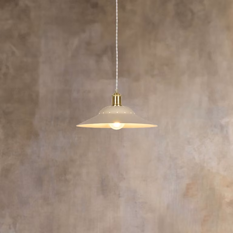 COREP Lampada a sospensione Louise, dimmerabile, Crema / Ambra, Soggiorno / Sala da pranzo, Metallo, Lampada a sospensione