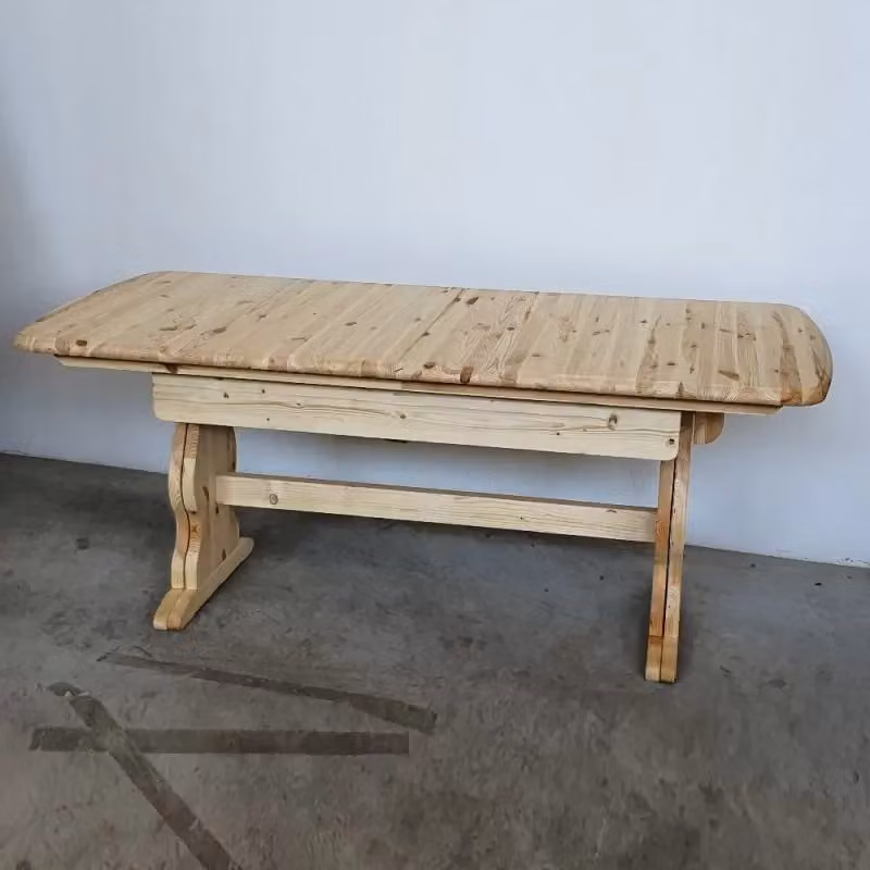 Tavolo fratino allungabile in legno di pino e abete grezzo Mobili 2G L/P/H: 180 x 85 x 80 cm – 1