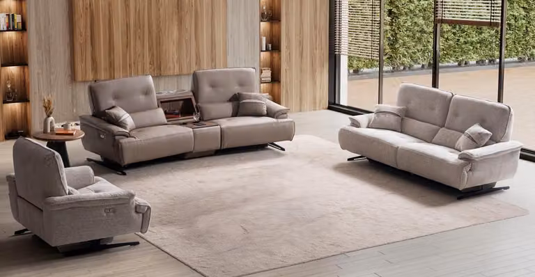 Designer Sofagarnitur Wohnzimmer Polster Sofas 3+2 Sitzer Sofas, Sessel