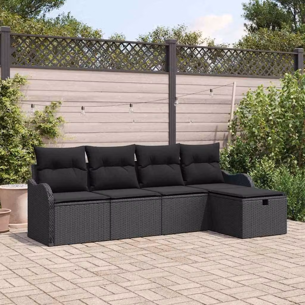 Maison Exclusive - Set da giardino composto da 5 pezzi, divano in rattan sintetico